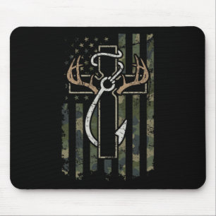 Mousepad Caça Pesca Fé - Caçador Cristão Pescador