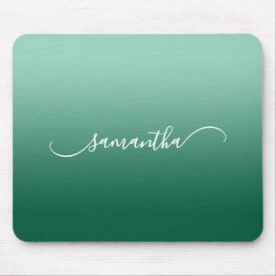 Mousepad Caça Verde Oliva Azul Claro Ombre Curvo Nome Swash