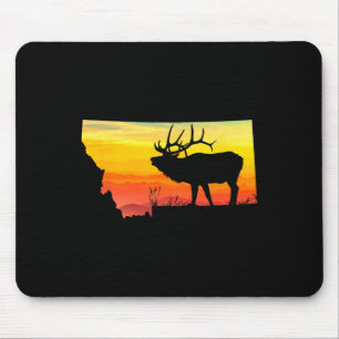 Mousepad Caçador de Alce Pai Montana Vintage Retro Sol Arco