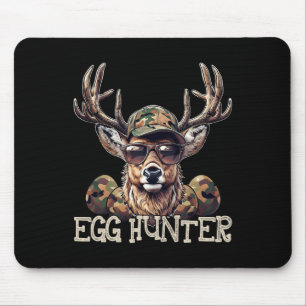 Mousepad Caçador de Ovos Cervo Camuflado Boné Caça ao Cervo