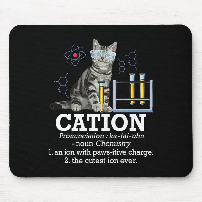 Mousepad Cação - Gato de Professor de Ciência Humor da Quím (Frente)