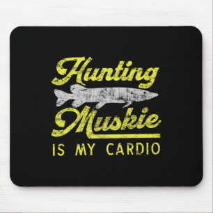 Mousepad Caçar Muskie é meu cardio engraçado rio de peixes