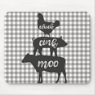 Mousepad Cacarejo Grunhido Mugido Galinha Vaca Porco Fazend
