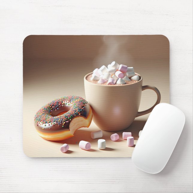 Mousepad Cacau quente com Rosquinha (Com mouse)