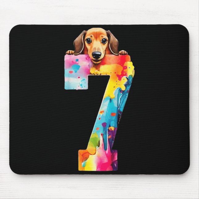 Mousepad Cachorro 7 Anos Dachshund Aniversário (Frente)
