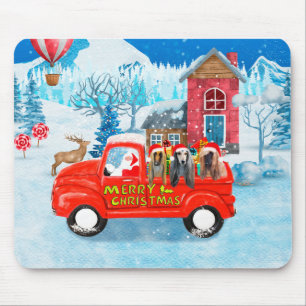 Mousepad Cachorro Afegão na Neve de Caminhão de Entrega de 