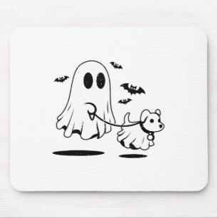 Mousepad Cachorro Andando Fantasma Vestido Como Dia de as B