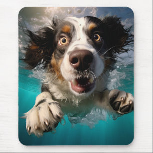 Mousepad Cachorro Animado Nadando Embaixo d'Água Design