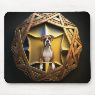Mousepad Cachorro Boxer Bege E Branco Em Uma Moldura Futuri