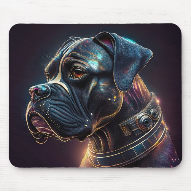 Mousepad Cachorro Boxer Steampunk (Frente)