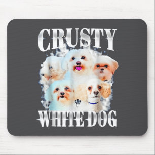 Mousepad Cachorro Branco Crostoso Engraçado Para Homens Mul