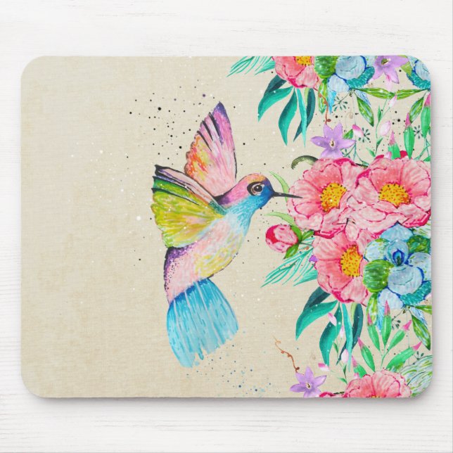 Mousepad Cachorro-branco e flores (Frente)
