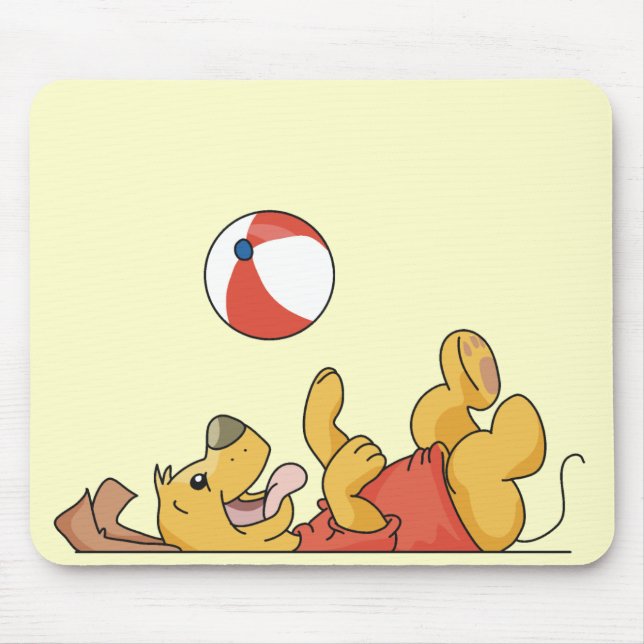 Mousepad Cachorro Brincando Com Camisetas e presentes (Frente)