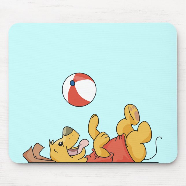 Mousepad Cachorro Brincando Com Camisetas e presentes (Frente)