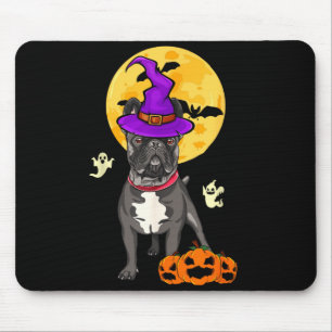 Mousepad Cachorro Bulldog Francês Preto Bruxa Fantasia de H