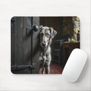 Mousepad Cachorro Cachorro à Volta de uma Porta