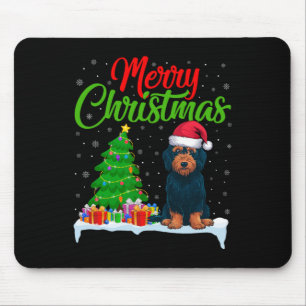 Mousepad Cachorro Cachorro Árvore de Natal Luz Engraçada Xm