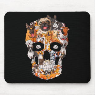 Mousepad Cachorro Caveira Amante da Pata do Cão de Hallowee