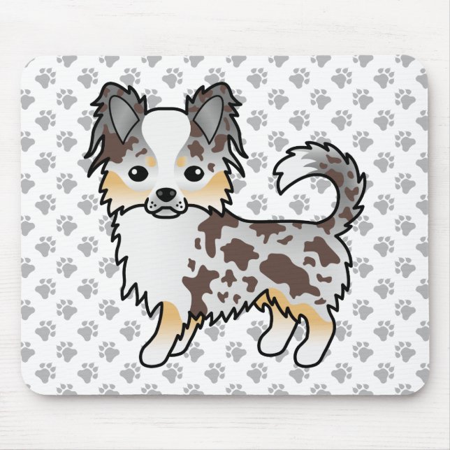 Mousepad Cachorro Chihuahua de Capa Comprida Chocolate Merl (Frente)