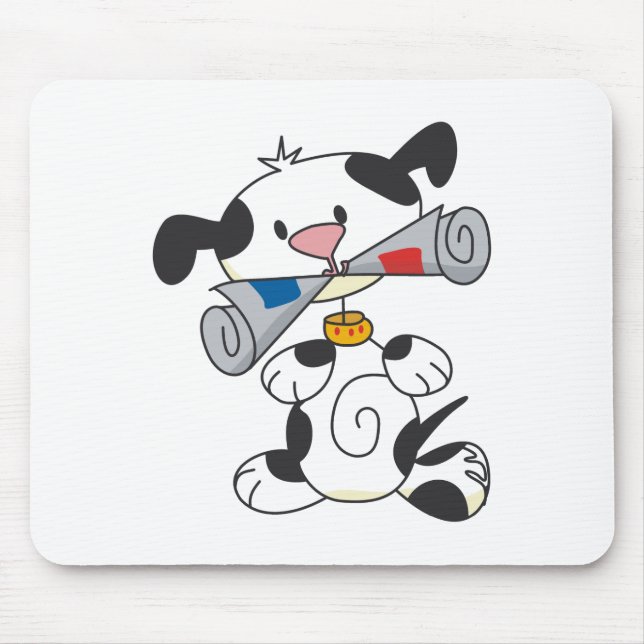 Mousepad Cachorro com T-shirts de jornal e presentes (Frente)