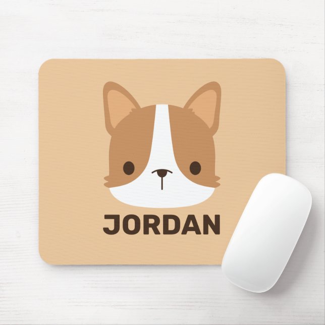 Mousepad Cachorro Corgi Corgento com Nome Personalizado (Com mouse)