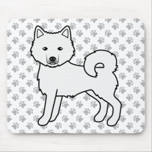 Mousepad Cachorro de Cartoon Branco Malamute