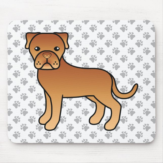Mousepad Cachorro De Cartoon Fofo Dogue De Bordeaux (Frente)