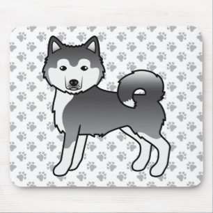 Mousepad Cachorro de Cartoon Malamute Azul no Alasca