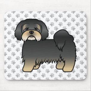 Mousepad Cachorro De Cartoon Negro E Tan Lhasa Apso