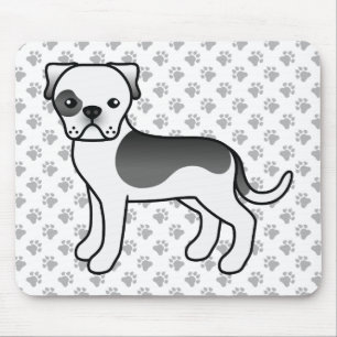 Mousepad Cachorro de Cartoon Negro Piebaldo Americano