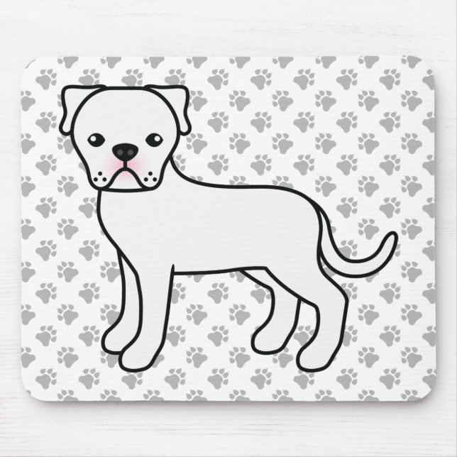 Mousepad Cachorro de Cartoon White American Buldot (Frente)