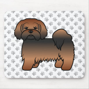 Mousepad Cachorro de Cartoons de Lhasa Apso Vermelho