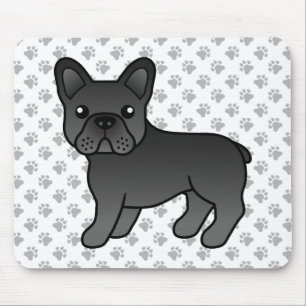 Mousepad Cachorro de Cartoons Negro-Buldogue