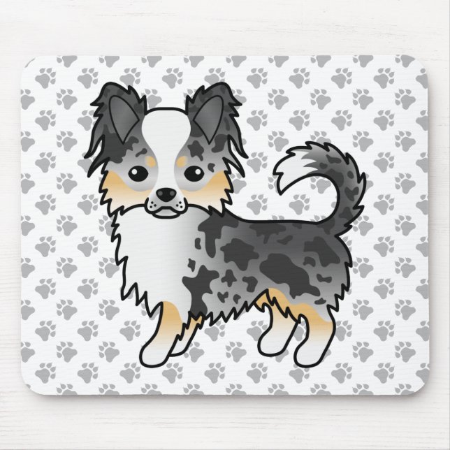 Mousepad Cachorro de desenho animado Chihuahua Blue Merle L (Frente)