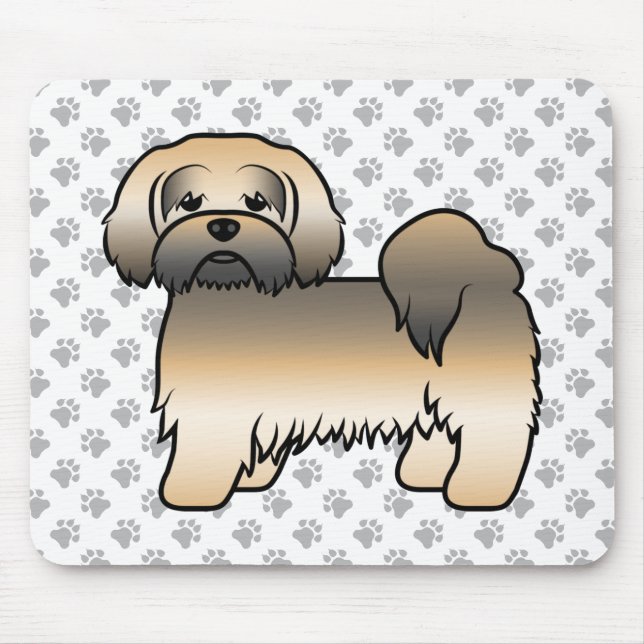 Mousepad Cachorro de desenho animado fofo Lhasa Apso Sable  (Frente)