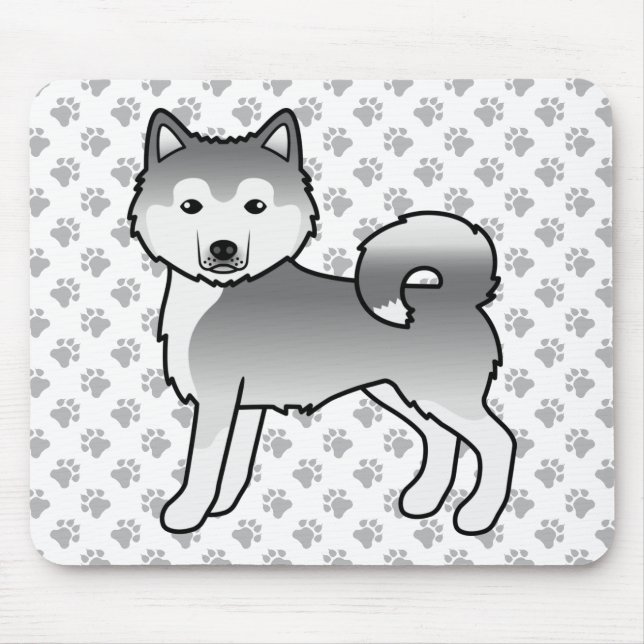 Mousepad Cachorro De Desenho Animado Fofo Malamute Alaskan  (Frente)