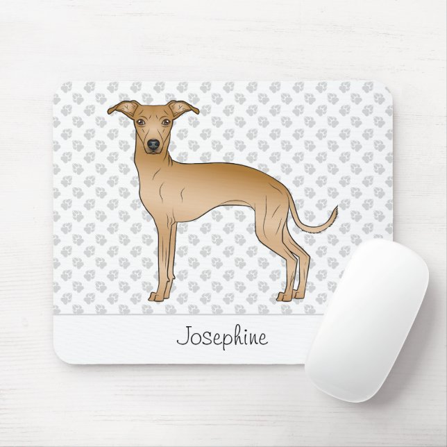 Mousepad Cachorro De Greyhound Italiano Com Nome Personaliz (Com mouse)