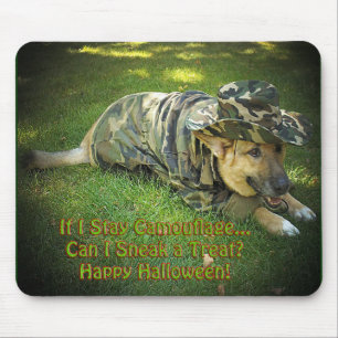 Mousepad Cachorro de Halloween em Camouflage