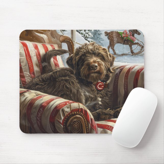 Mousepad Cachorro de Natal Festivo (Com mouse)