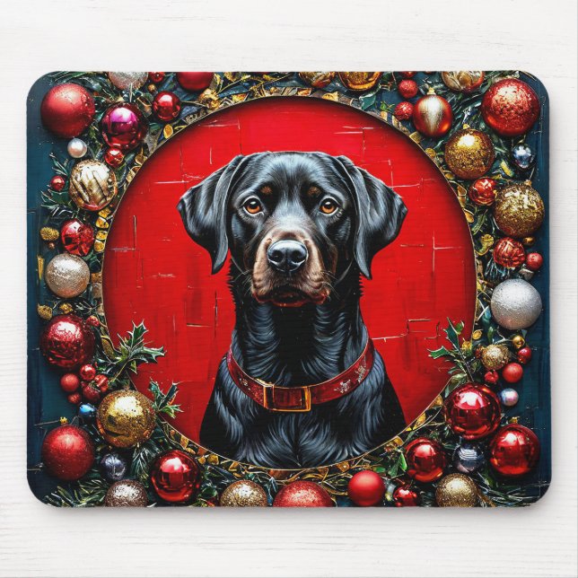 Mousepad Cachorro de Natal fofo (Frente)