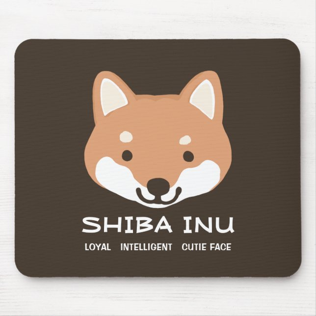 Mousepad Cachorro de Shiba Inu | Rosto Inteligente Real (Frente)