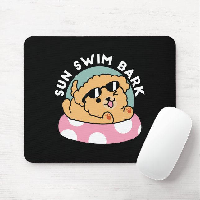Mousepad Cachorro de verão - Cachorro flutuante com óculos  (Com mouse)