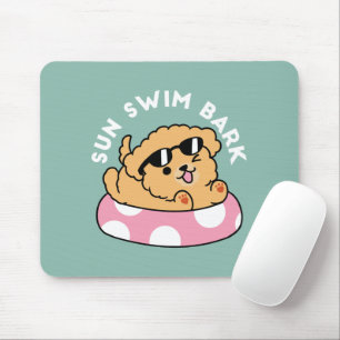 Mousepad Cachorro de verão - Cachorro flutuante com óculos 