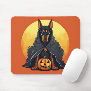 Mousepad Cachorro Doberman No Dia Das Bruxas De Fantasma Ne