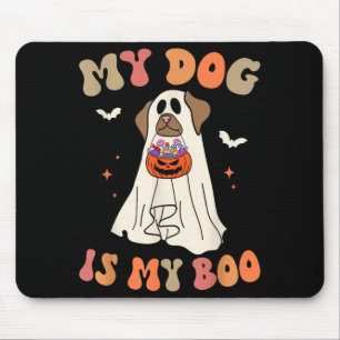 Mousepad Cachorro É Boo Fantasma Assustador Dia das Bruxas 