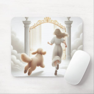 Mousepad Cachorro e Mulher em Portas Celestiais