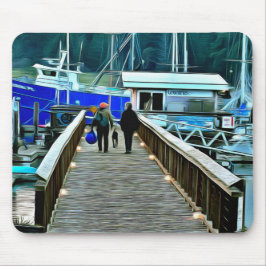 Mousepad Cachorro e vida do Barco no mouse em Lopez Island