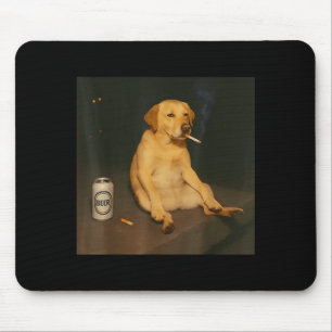 Mousepad Cachorro Engraçado Cerveja Fumando Meme Sarcástico