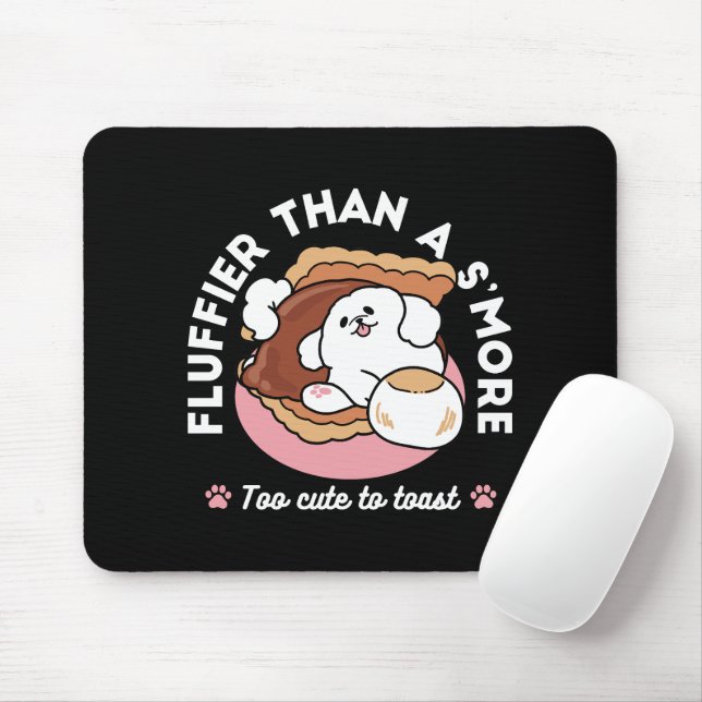 Mousepad Cachorro Engraçado e Design de S'more – Trocadilho (Com mouse)