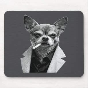 Mousepad Cachorro Engraçado Fumando Cigarro Chihuahua Meme
